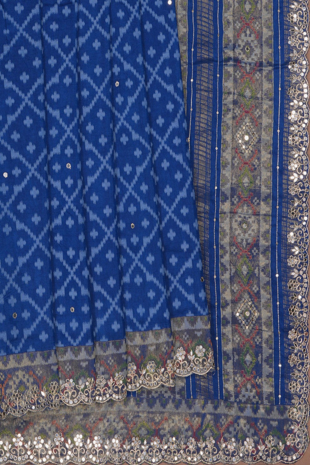 Image of Patola Kalamkari Fusion Saree