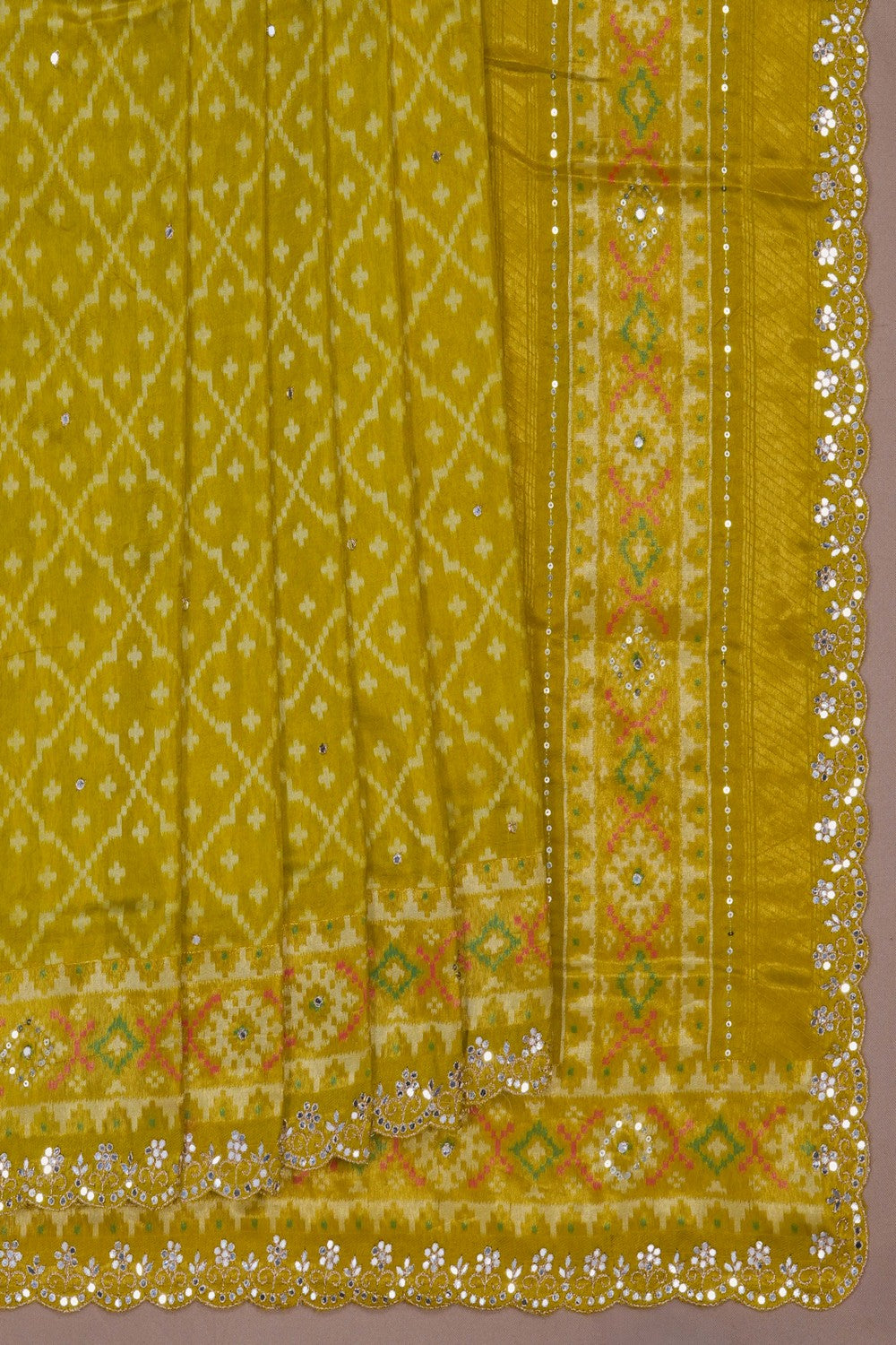 Image of Rajkot Patola Spring Green Saree