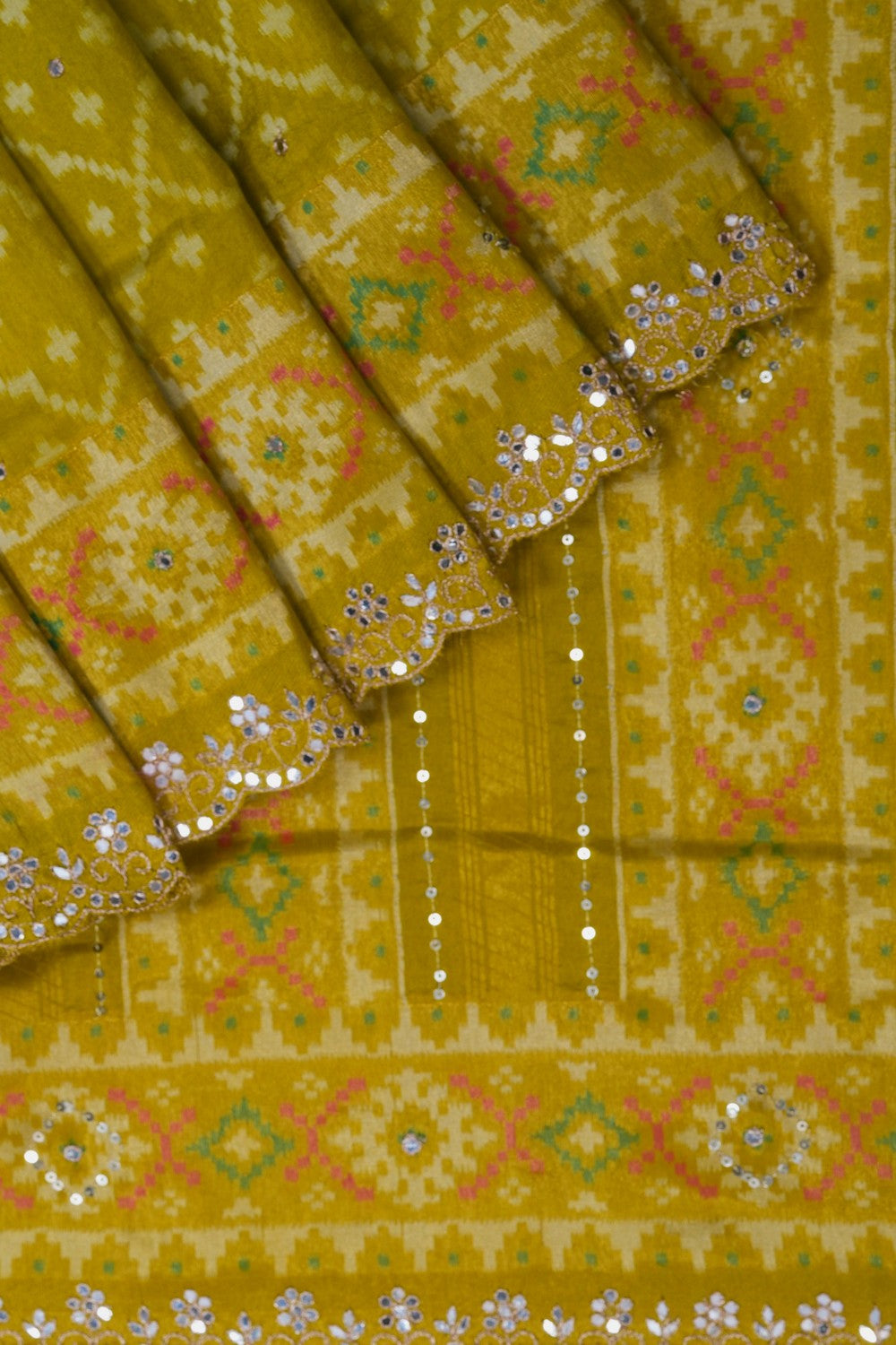 Image of Rajkot Patola Spring Green Saree