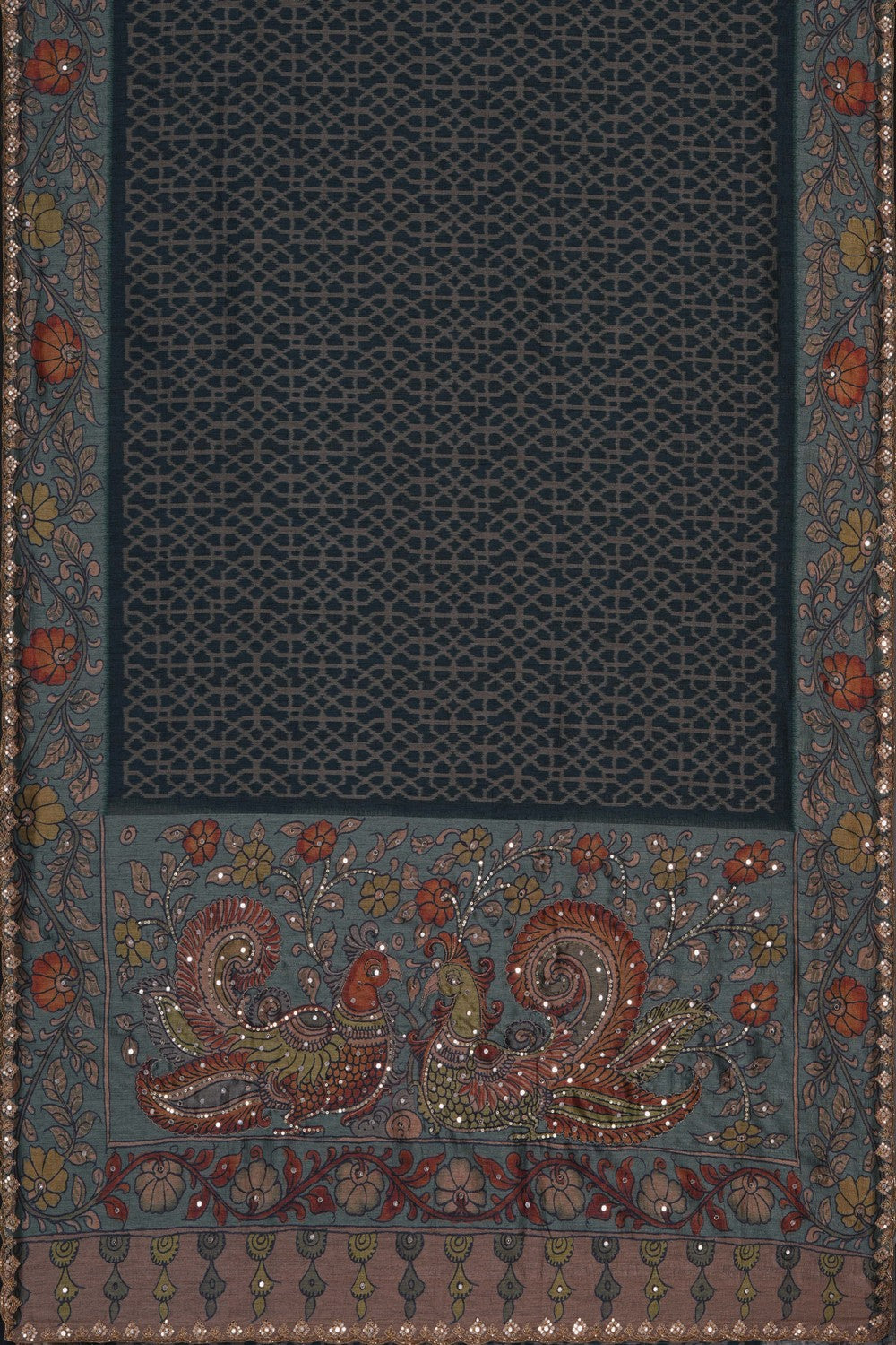 Image of Patola Kalamkari Fusion Saree