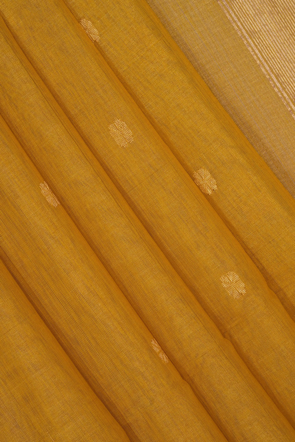 Image of Gold Maheshwari Tissue Silk Saree