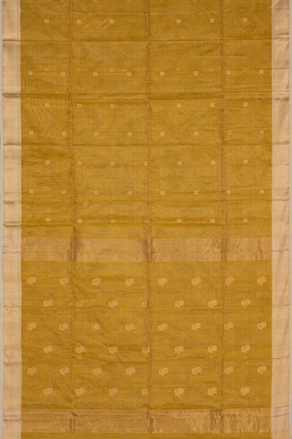 Image of Gold Maheshwari Tissue Silk Saree