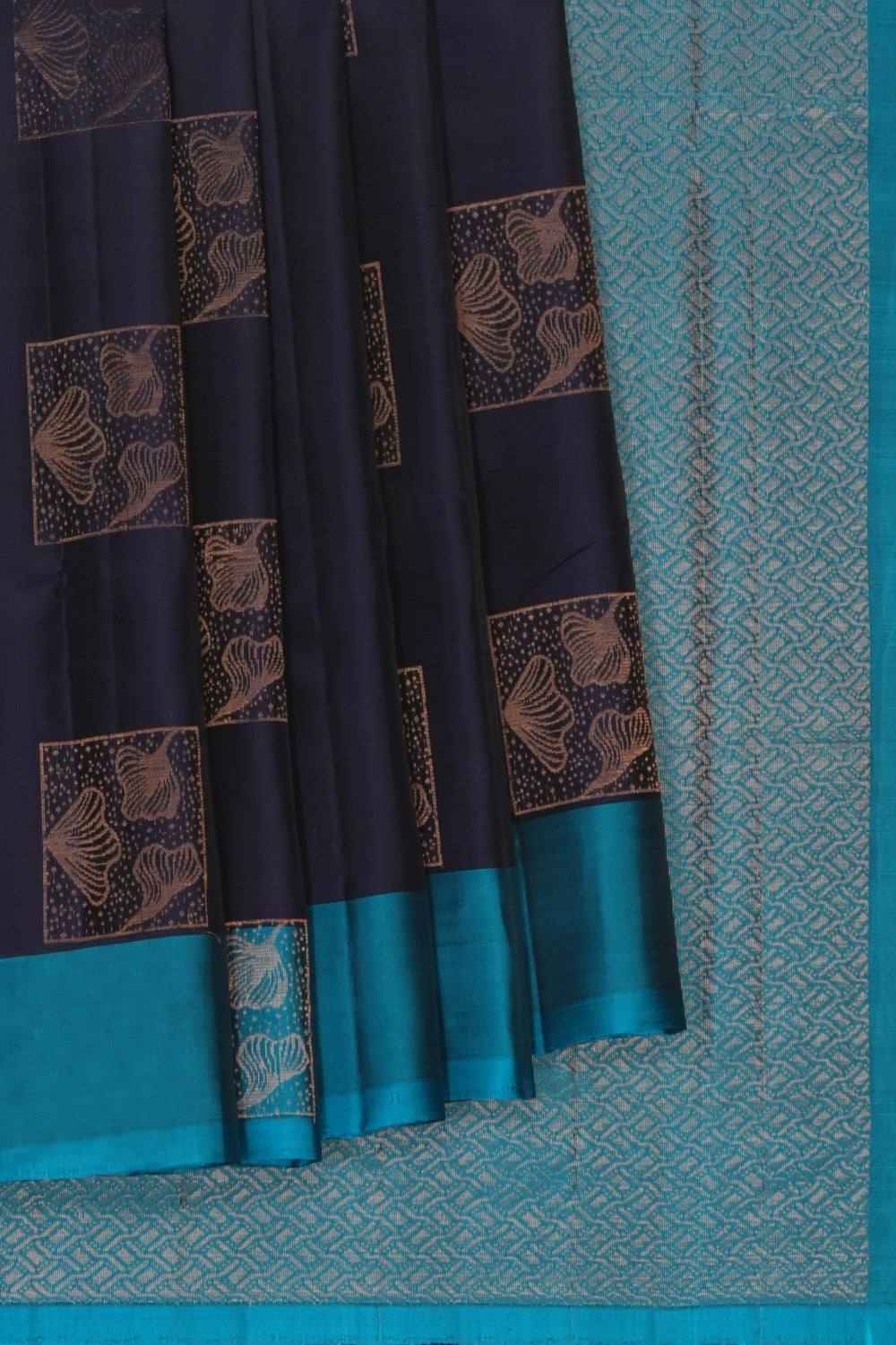Image of Navy Blue South Silk Saree