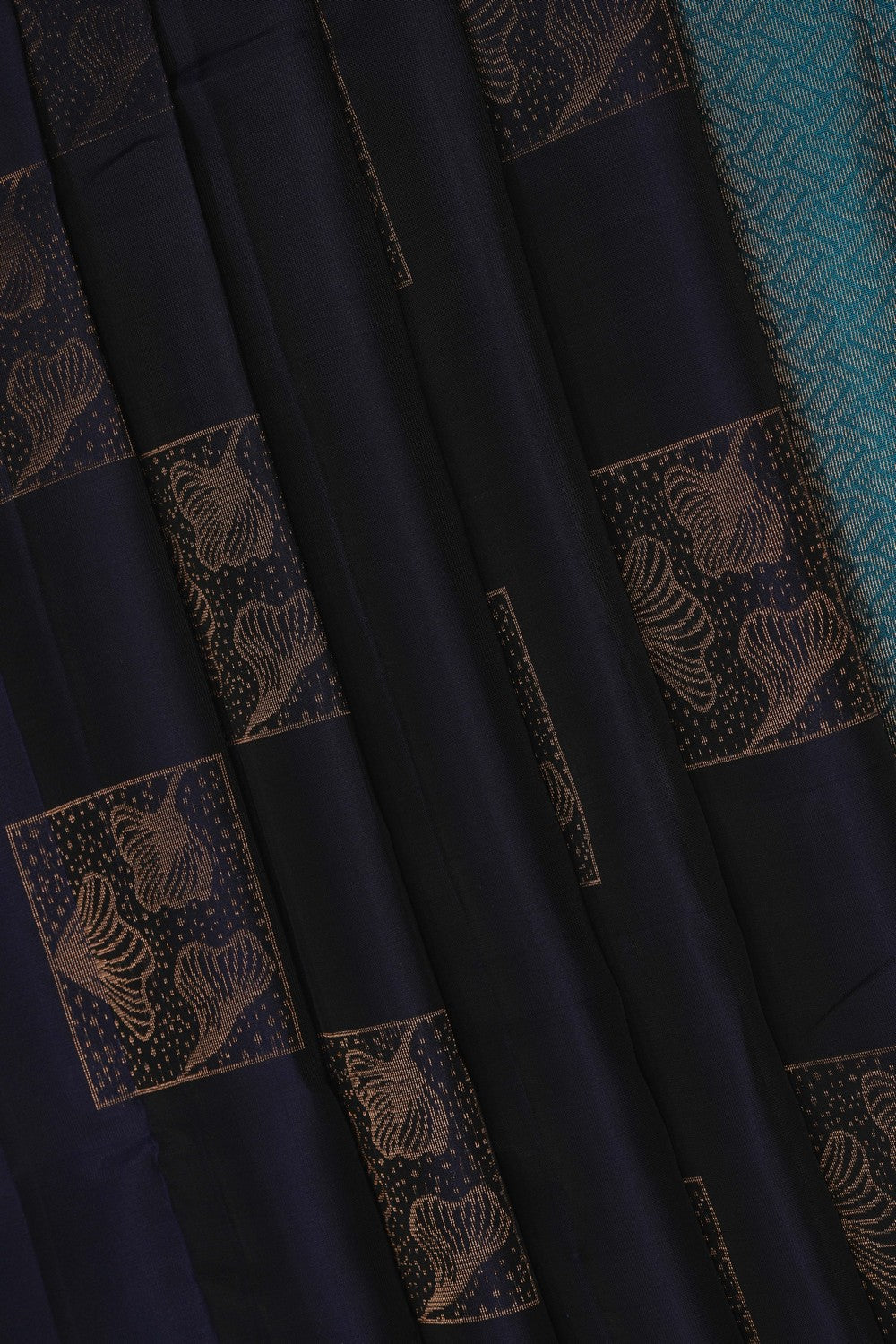 Image of Navy Blue South Silk Saree