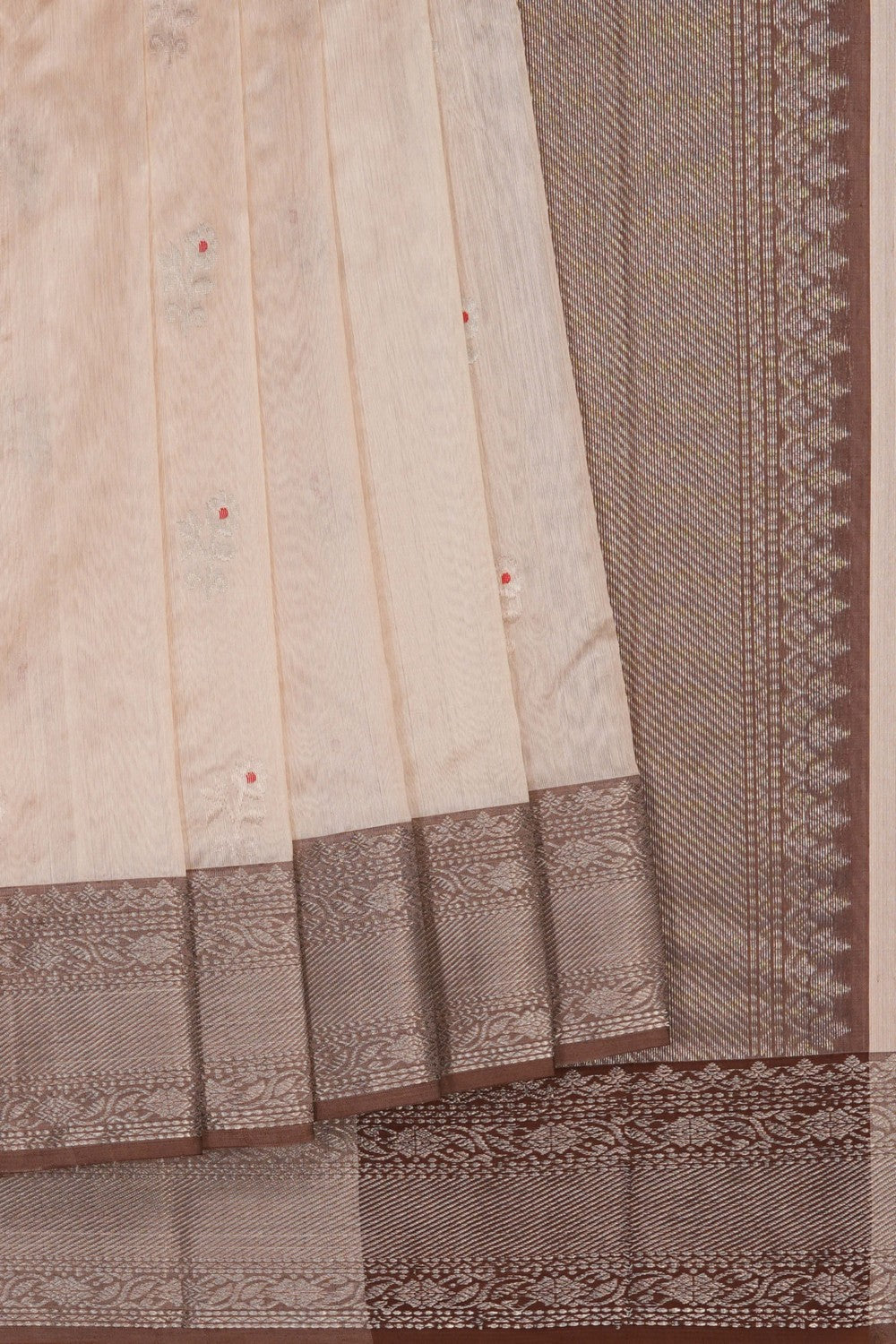 Image of Off-White Chanderi Silk Saree