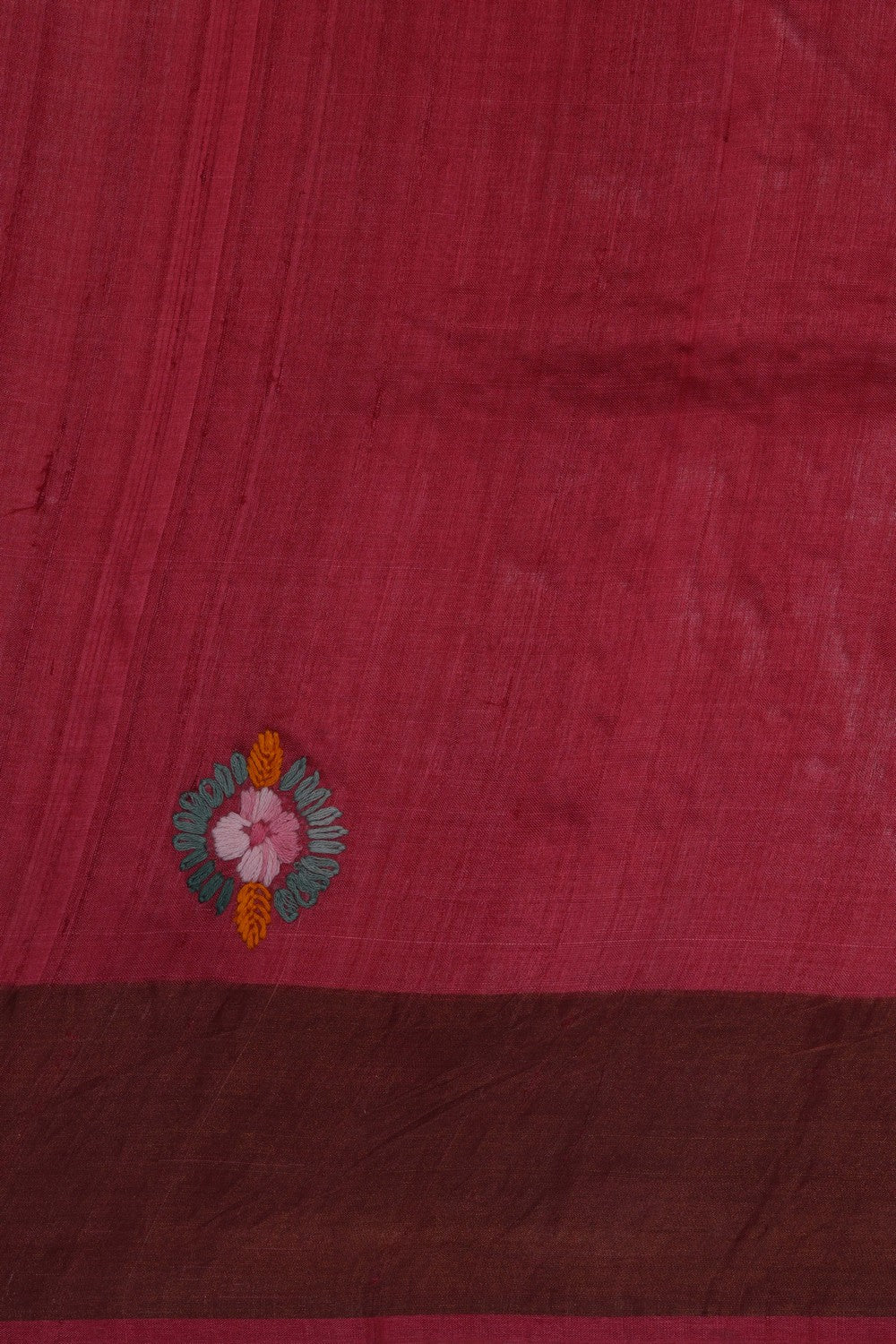 Image of Desi Tussar Silk Kantha Stitch Saree