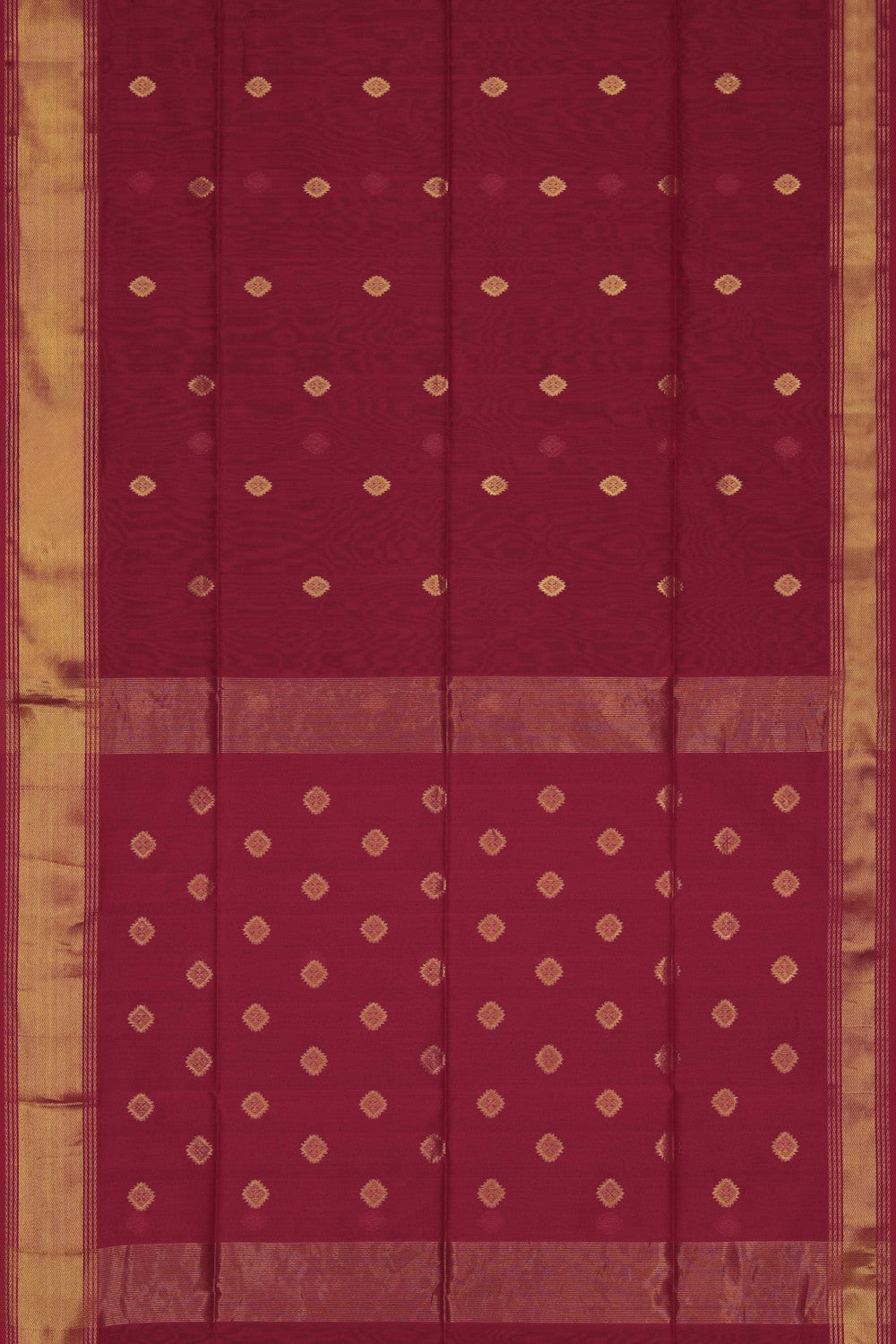 Image of Red Maheshwari Silk Cotton Saree