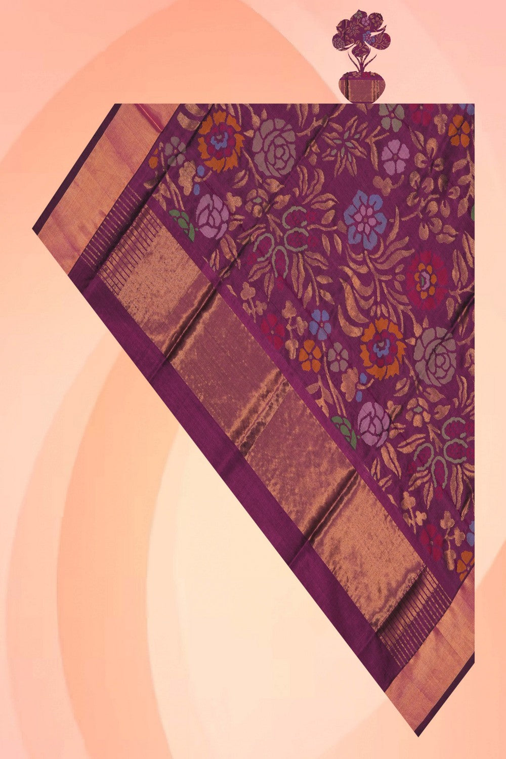 Image of Violet Silk Uppada Silk Dupatta