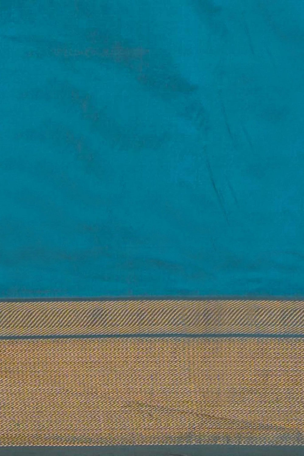 Image of Sea Blue Maheshwari Silk Saree