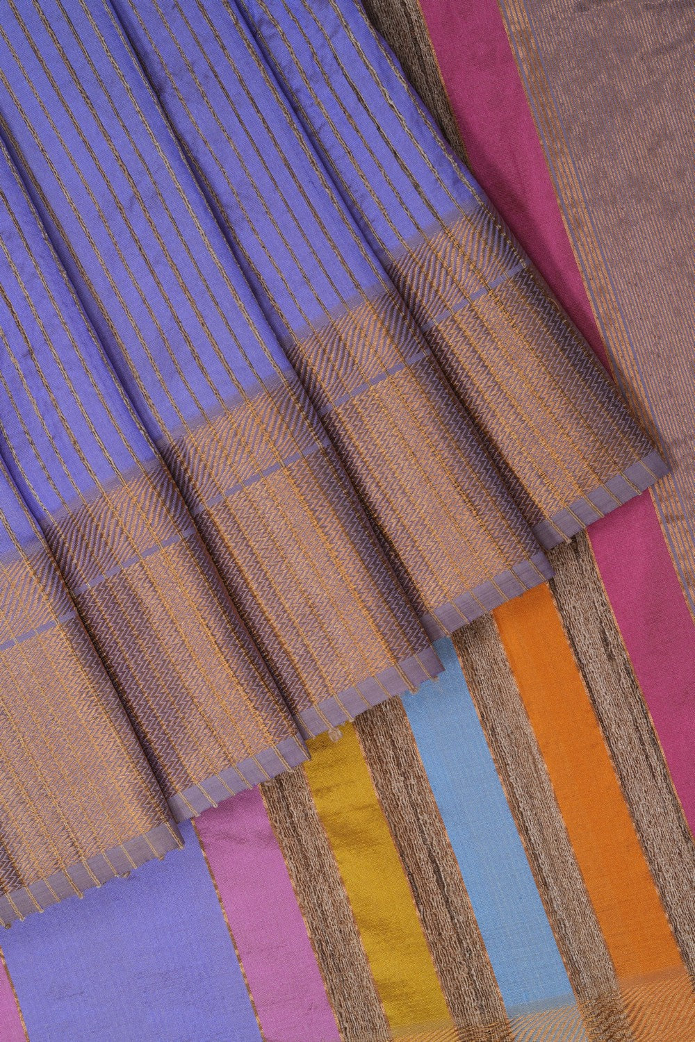 Image of Purple Maheshwari Silk Saree