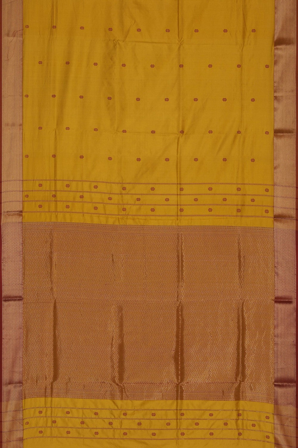 Image of Mustard Maheshwari Silk Saree