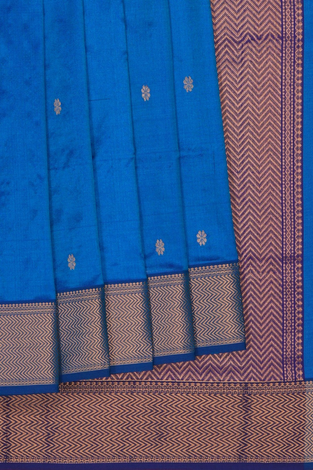 Image of Blue Maheshwari Silk Saree