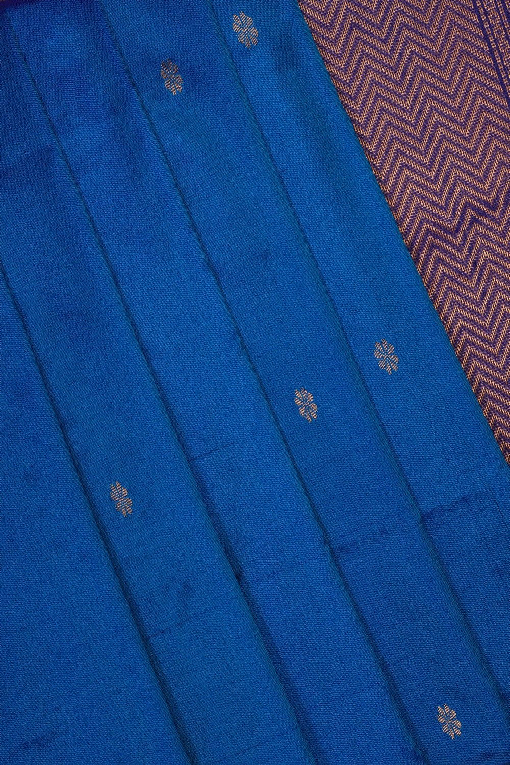 Image of Blue Maheshwari Silk Saree