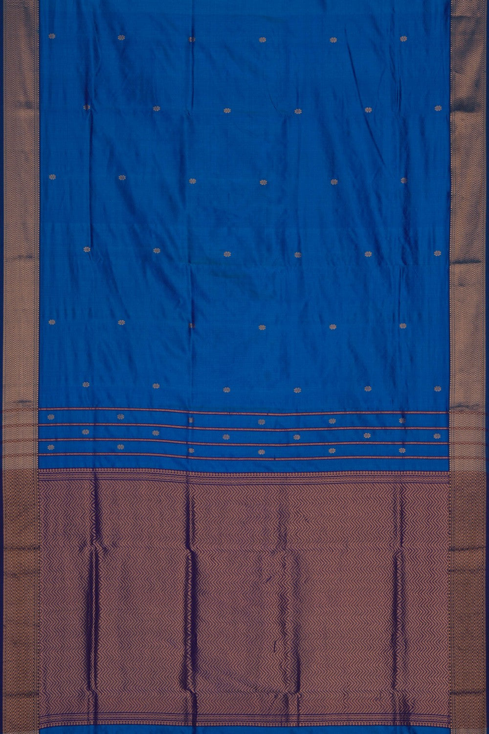 Image of Blue Maheshwari Silk Saree