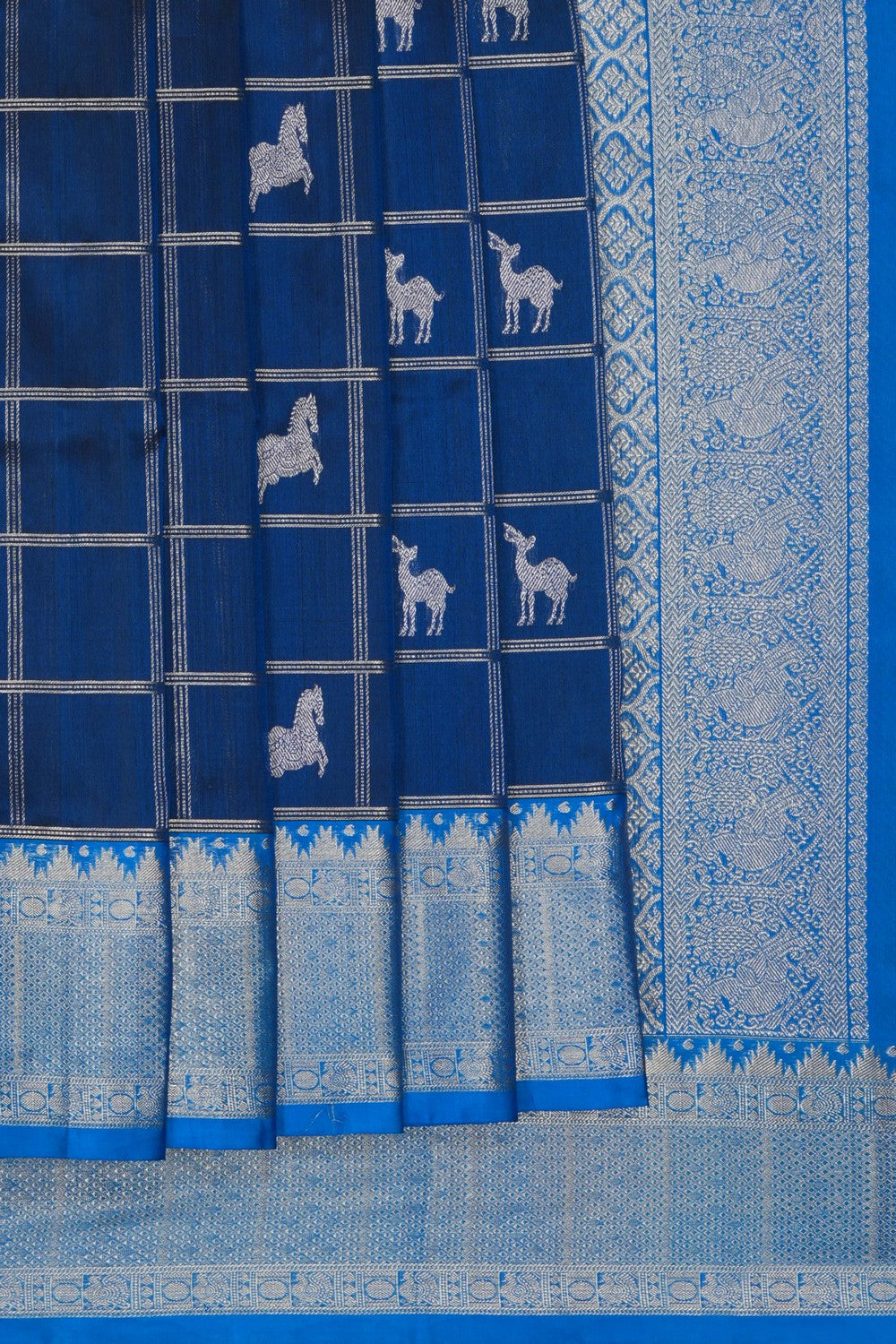 Image of Blue Venkatagiri Silk Saree