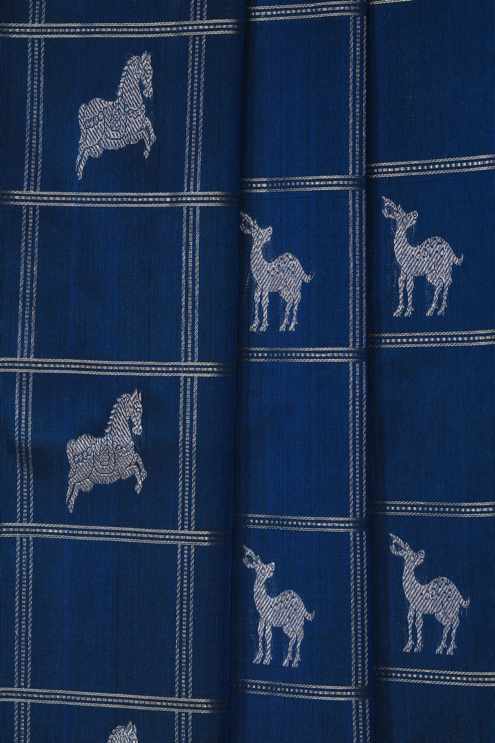 Image of Blue Venkatagiri Silk Saree