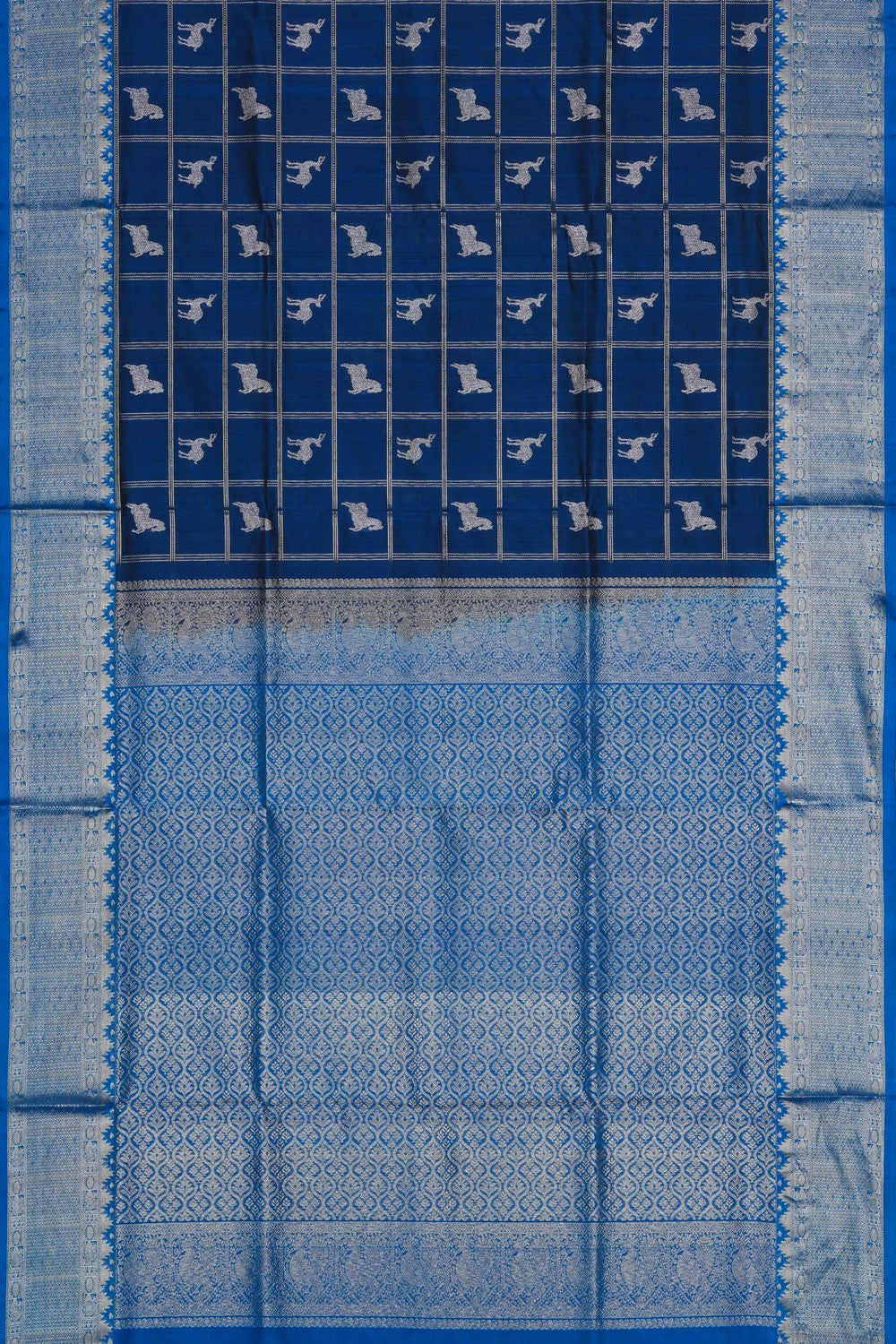 Image of Blue Venkatagiri Silk Saree