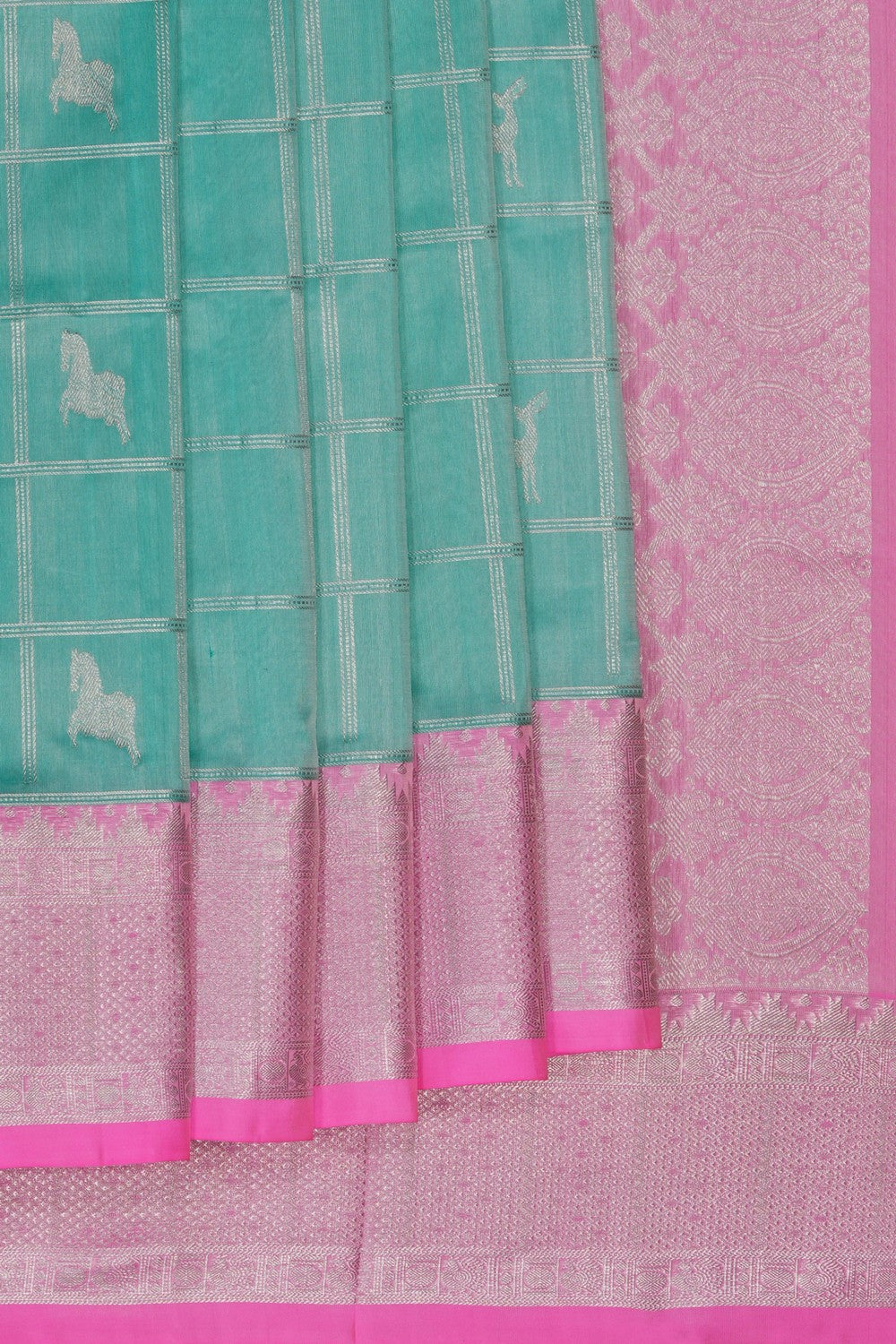 Image of Green Venkatagiri Silk Saree