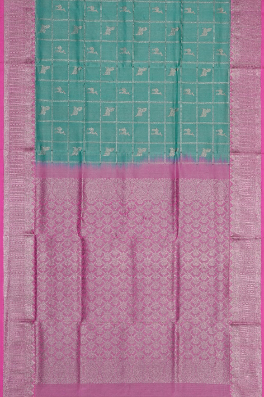 Image of Green Venkatagiri Silk Saree