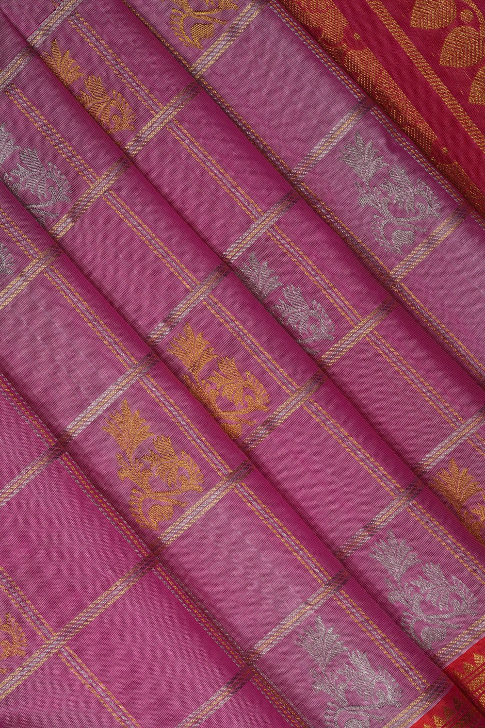 Image of Lavender Pink Venkatagiri Silk Saree