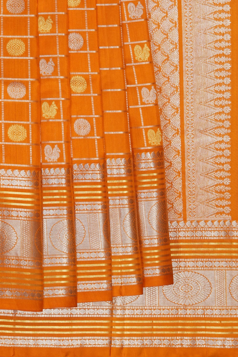 Image of Mustard Venkatagiri Silk Saree
