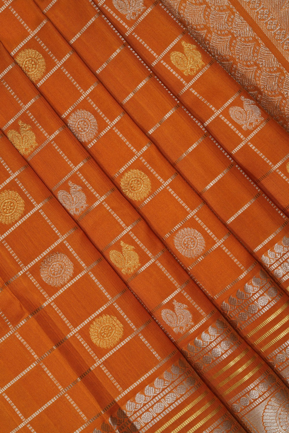 Image of Mustard Venkatagiri Silk Saree
