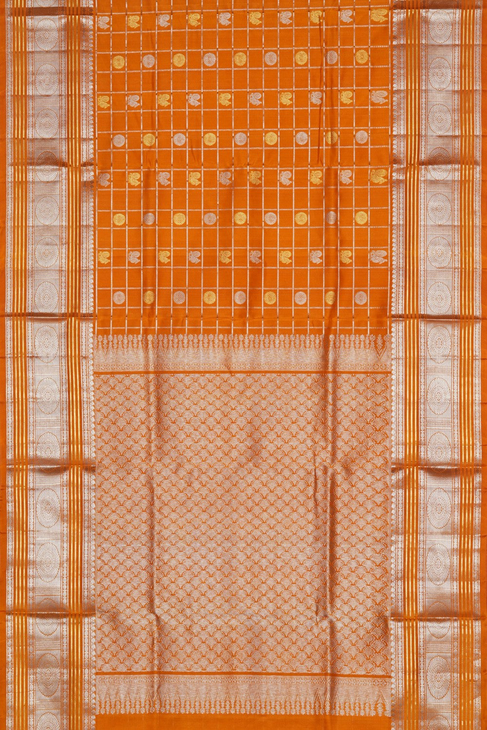 Image of Mustard Venkatagiri Silk Saree
