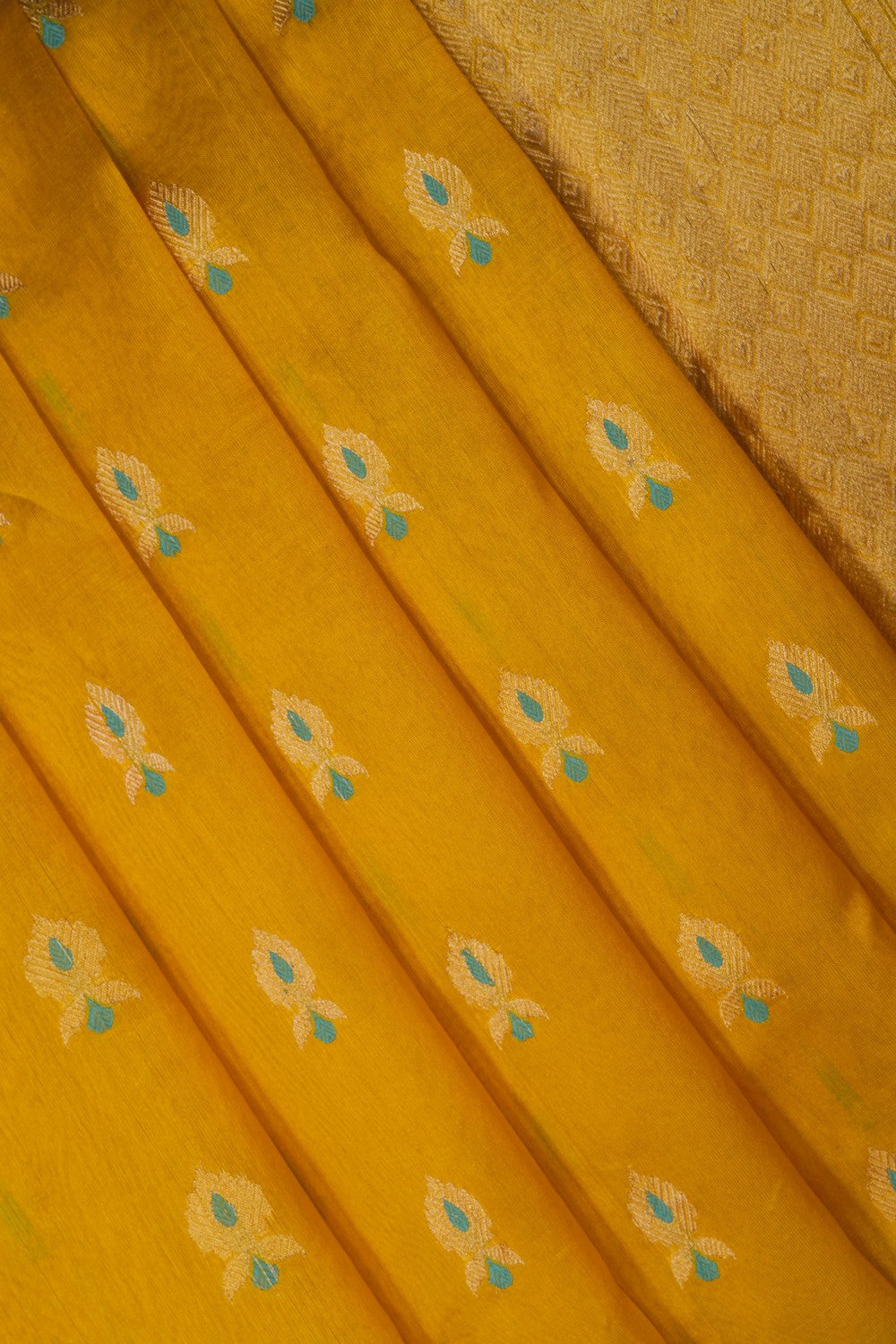 Image of Chanderi Tissue Silk Yellow Saree