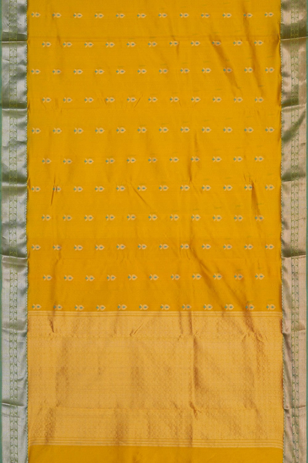 Image of Chanderi Tissue Silk Yellow Saree