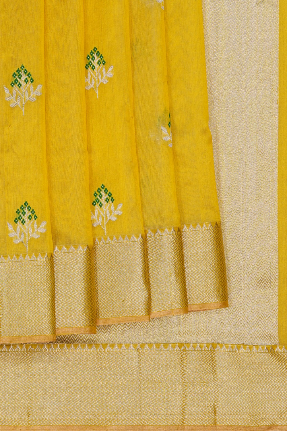 Image of Chanderi Tissue Silk Gold Saree