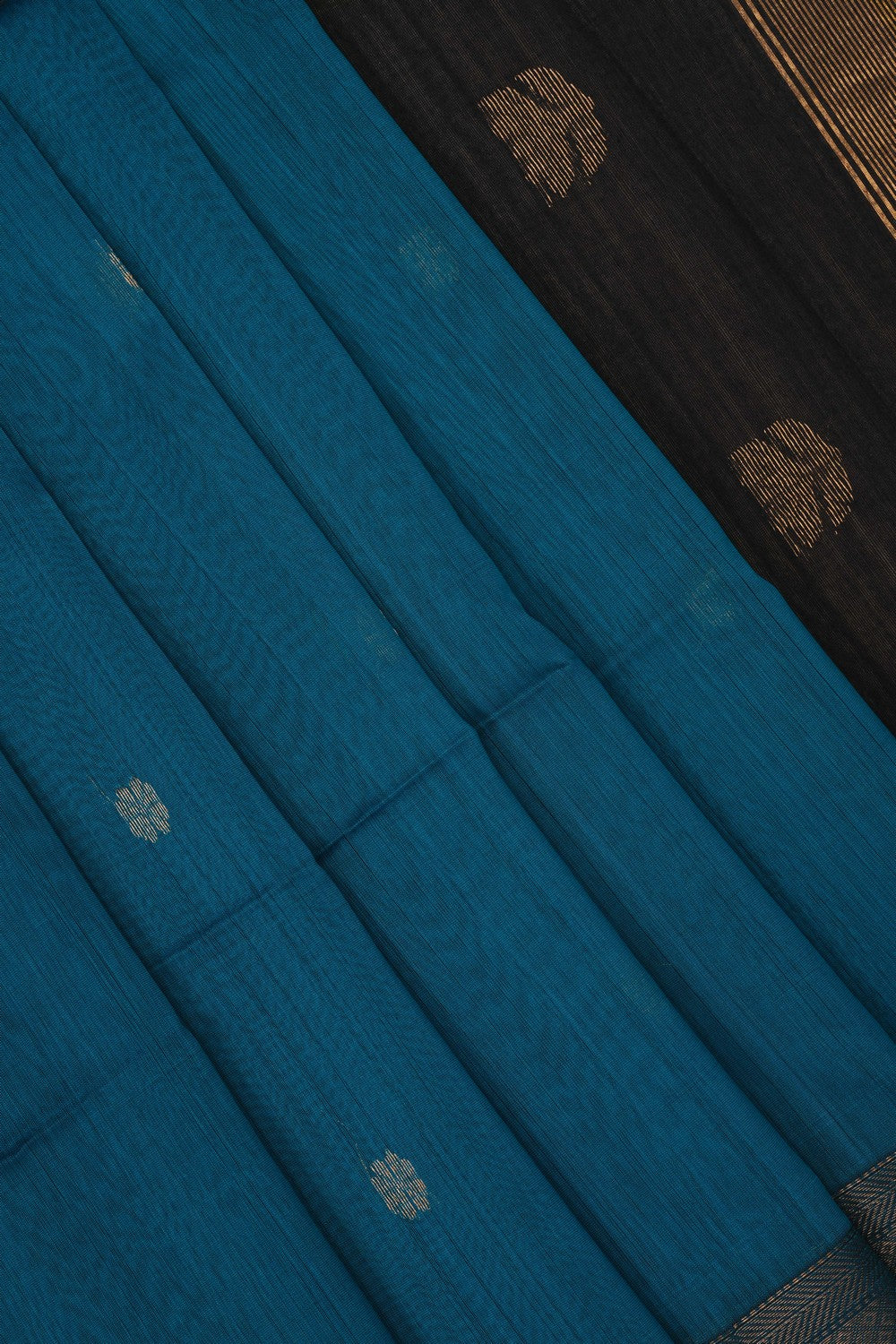 Image of Blue Maheshwari Silk Cotton Saree