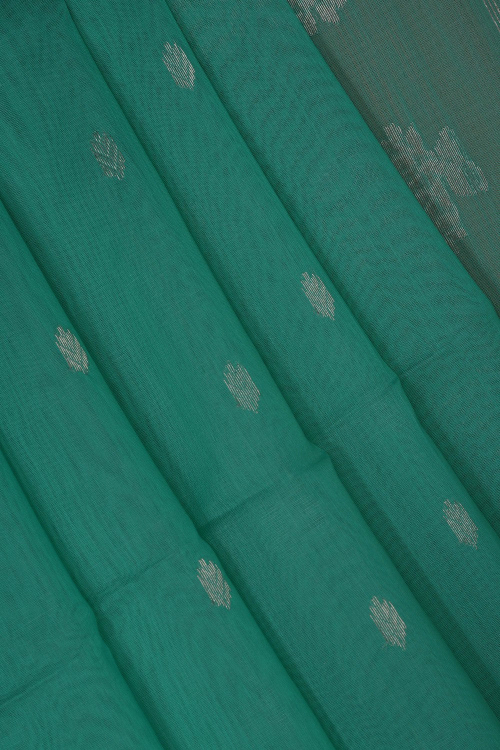 Image of Sea Green Maheshwari Silk Cotton Saree