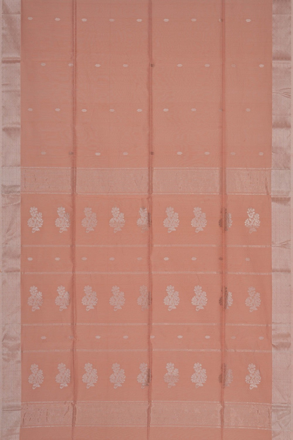 Image of Peach Maheshwari Silk Cotton Saree