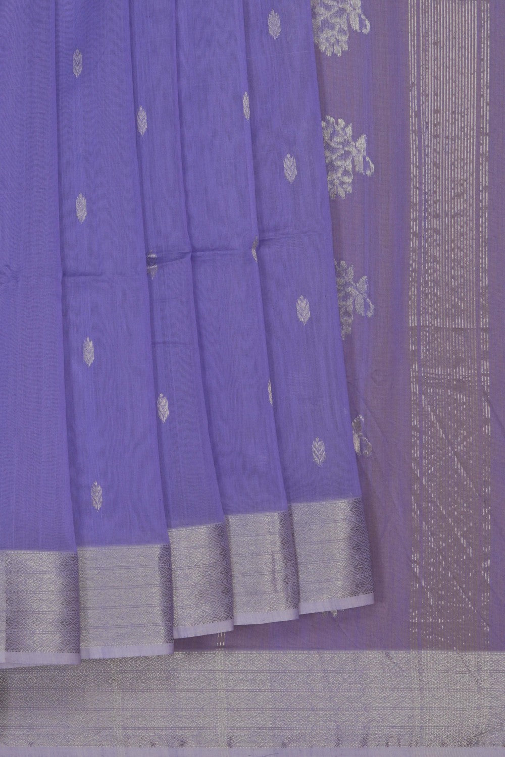 Image of Purple Maheshwari Silk Cotton Saree