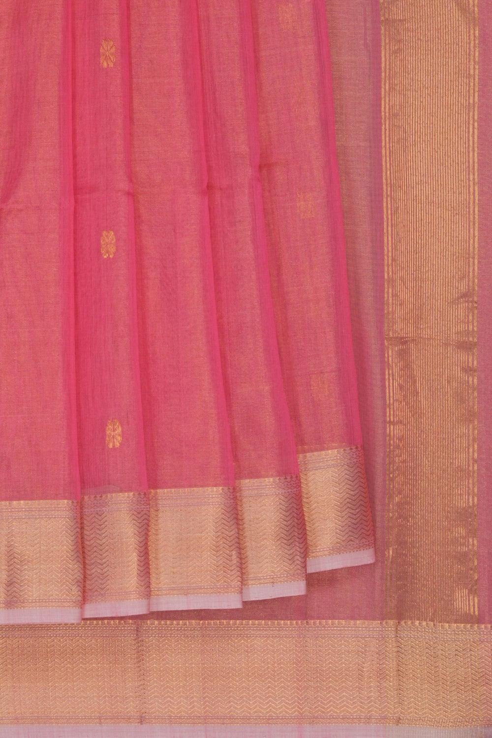 Image of Pink Maheshwari Tissue Saree