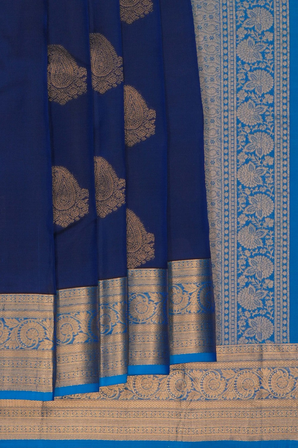 Image of Indigo Blue South Silk Saree