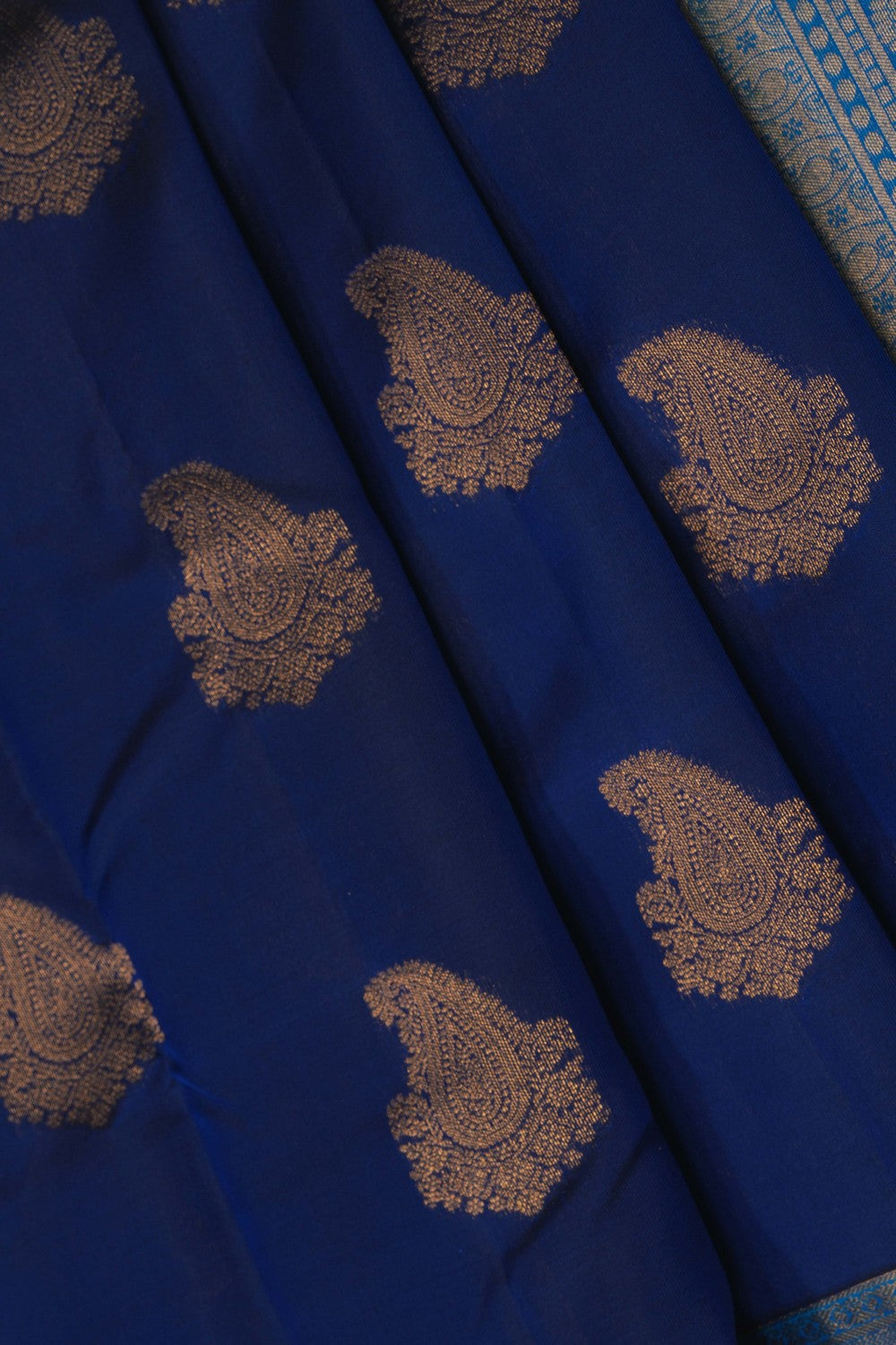 Image of Indigo Blue South Silk Saree