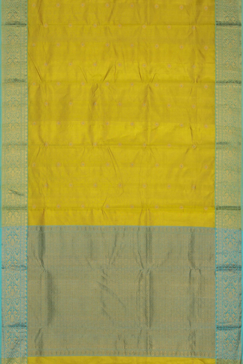 Image of Gold Chanderi Tissue Silk Saree