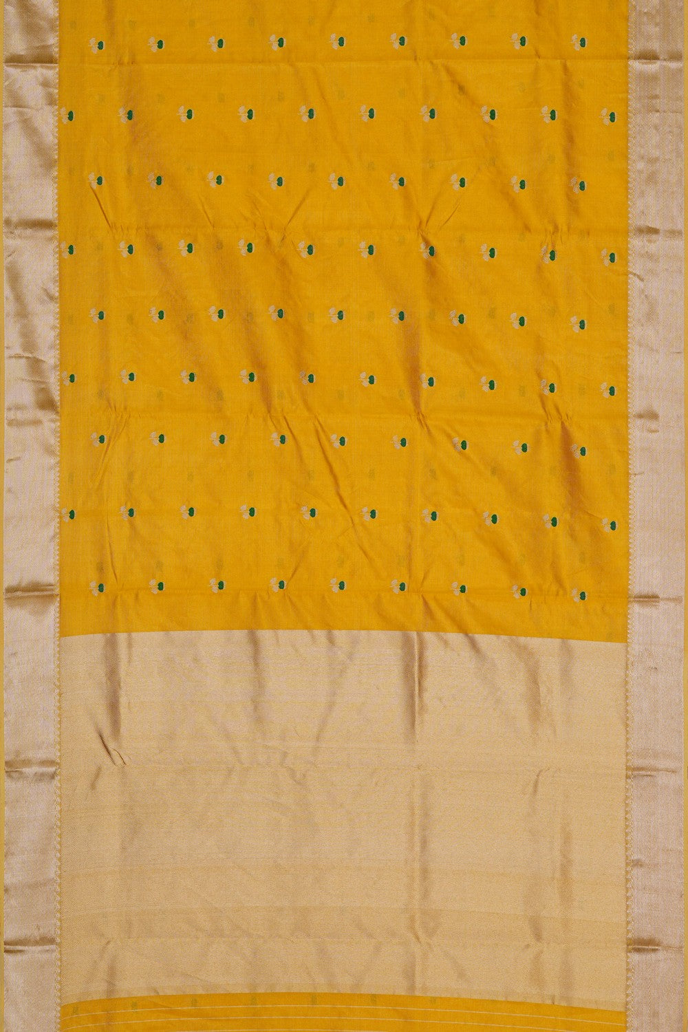 Image of Gold Chanderi Tissue Silk Saree