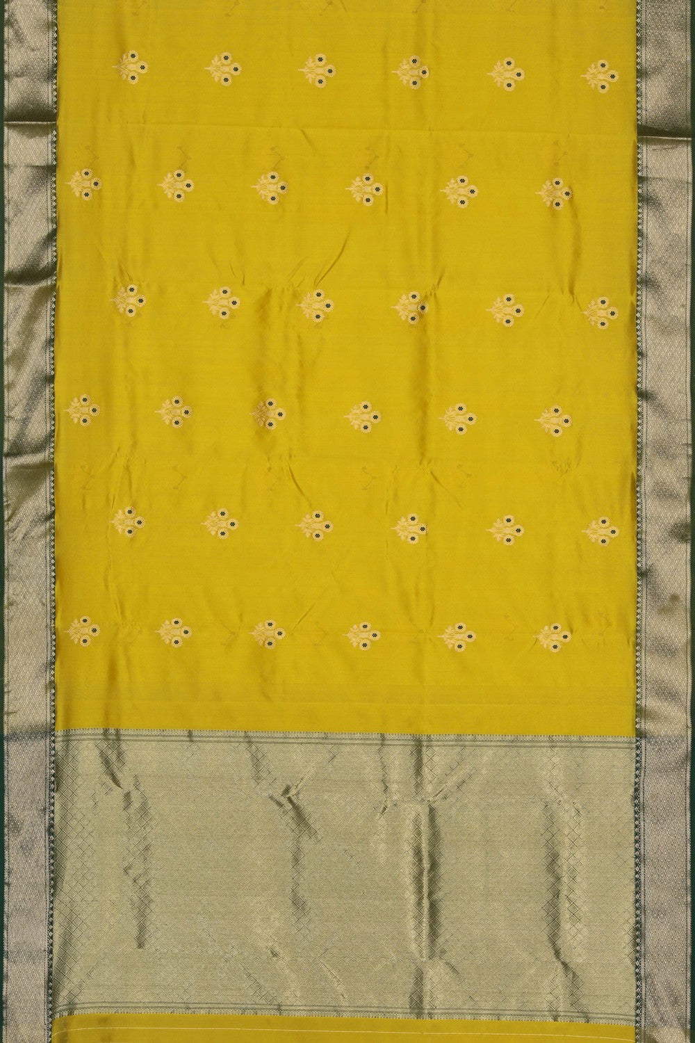 Image of Gold Chanderi Tissue Silk Saree