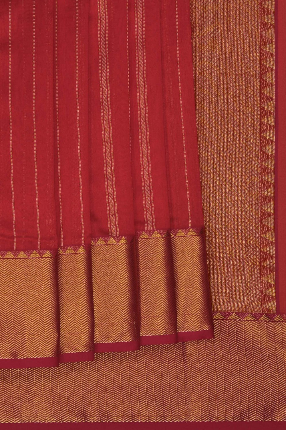 Image of Red Chanderi Silk Saree