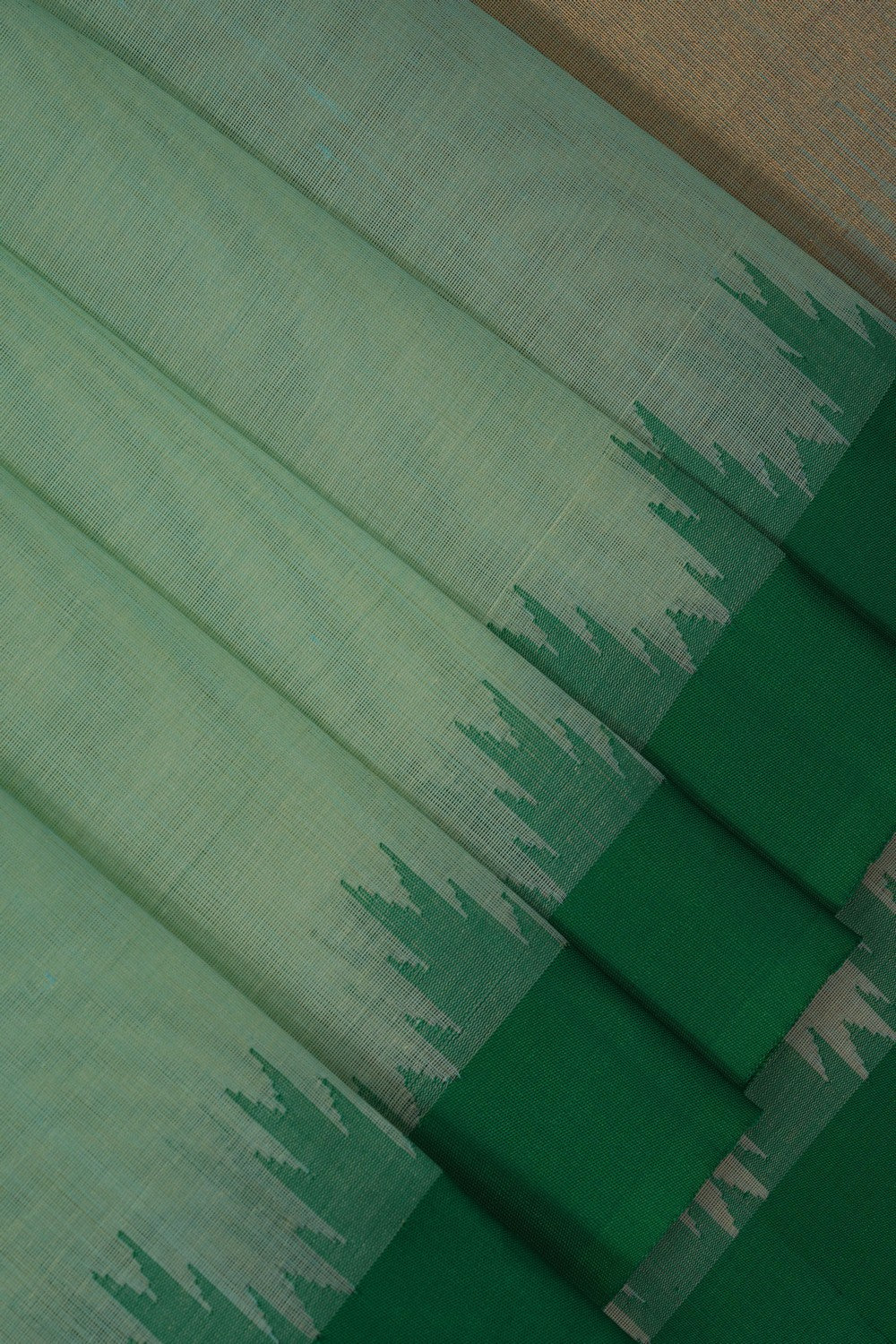 Image of Uppada Cotton Aqua Green Saree