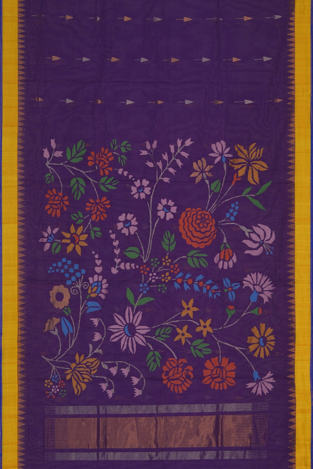 Image of Uppada Cotton Purple Saree