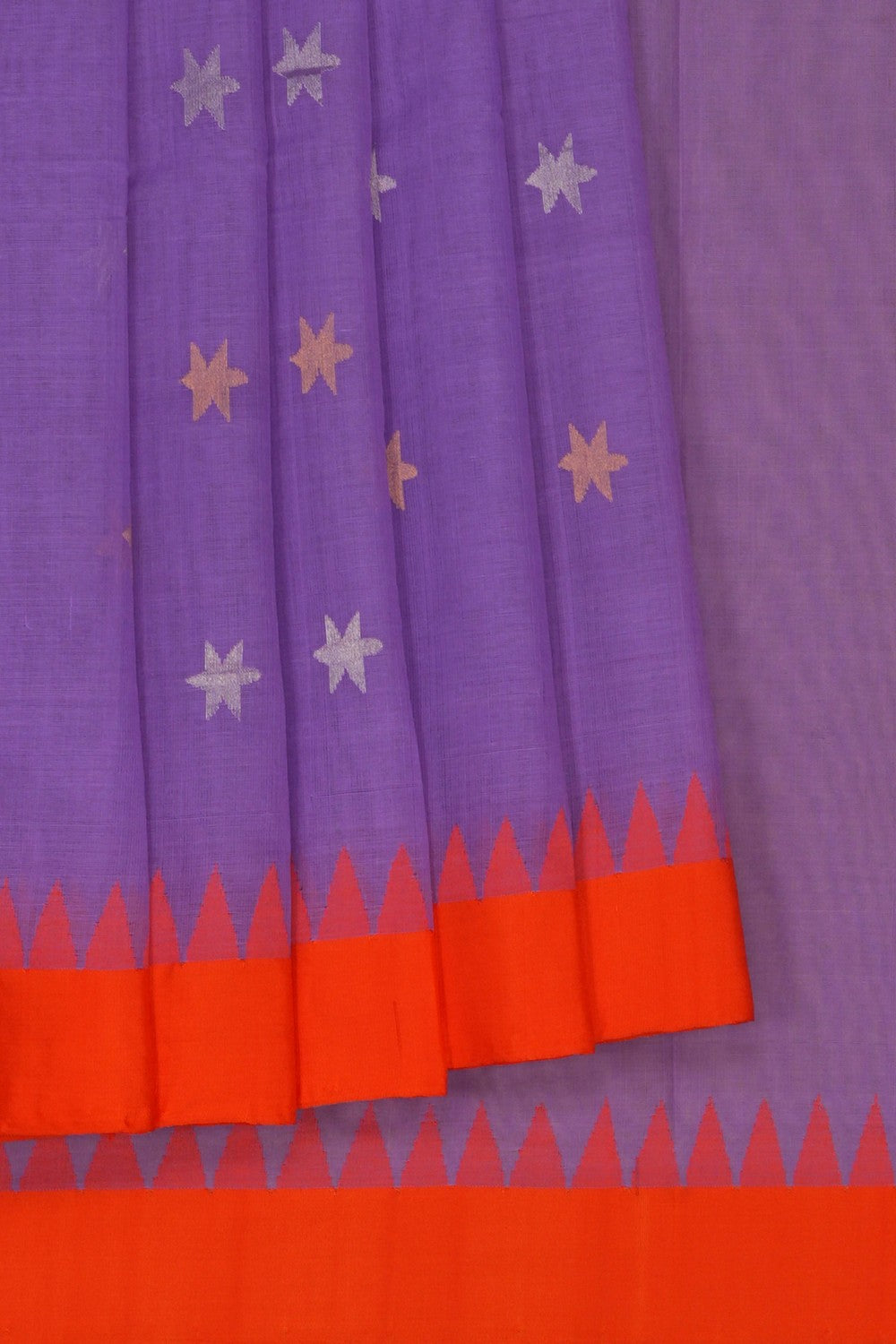 Image of Uppada Cotton Purple Saree