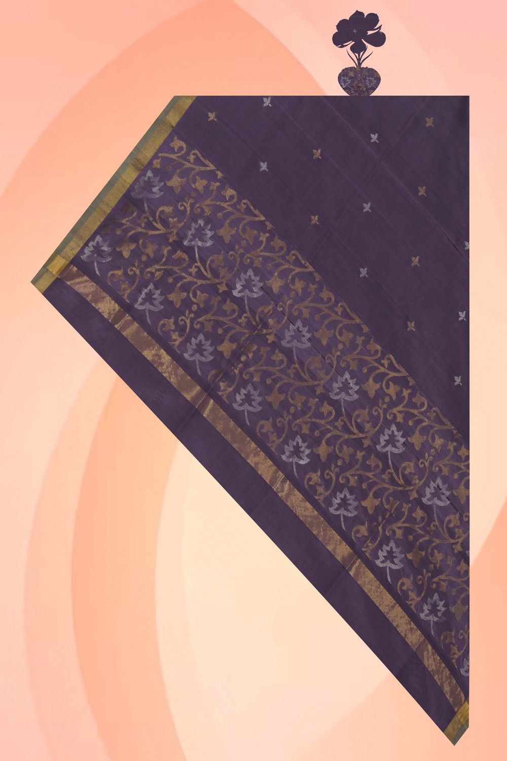 Image of Purple Silk Uppada Silk Dupatta