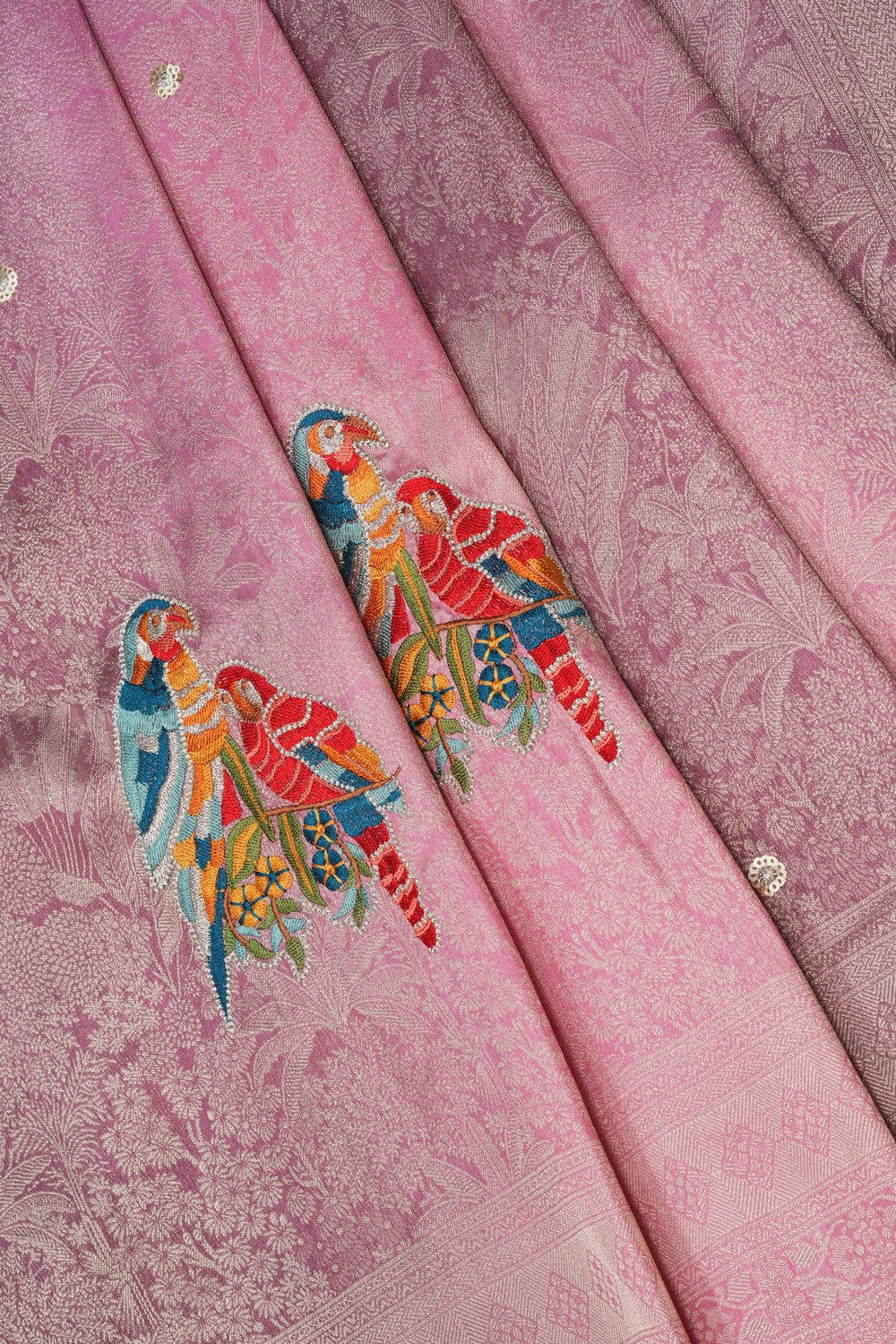 Image of Multi Colour Embroidered Saree