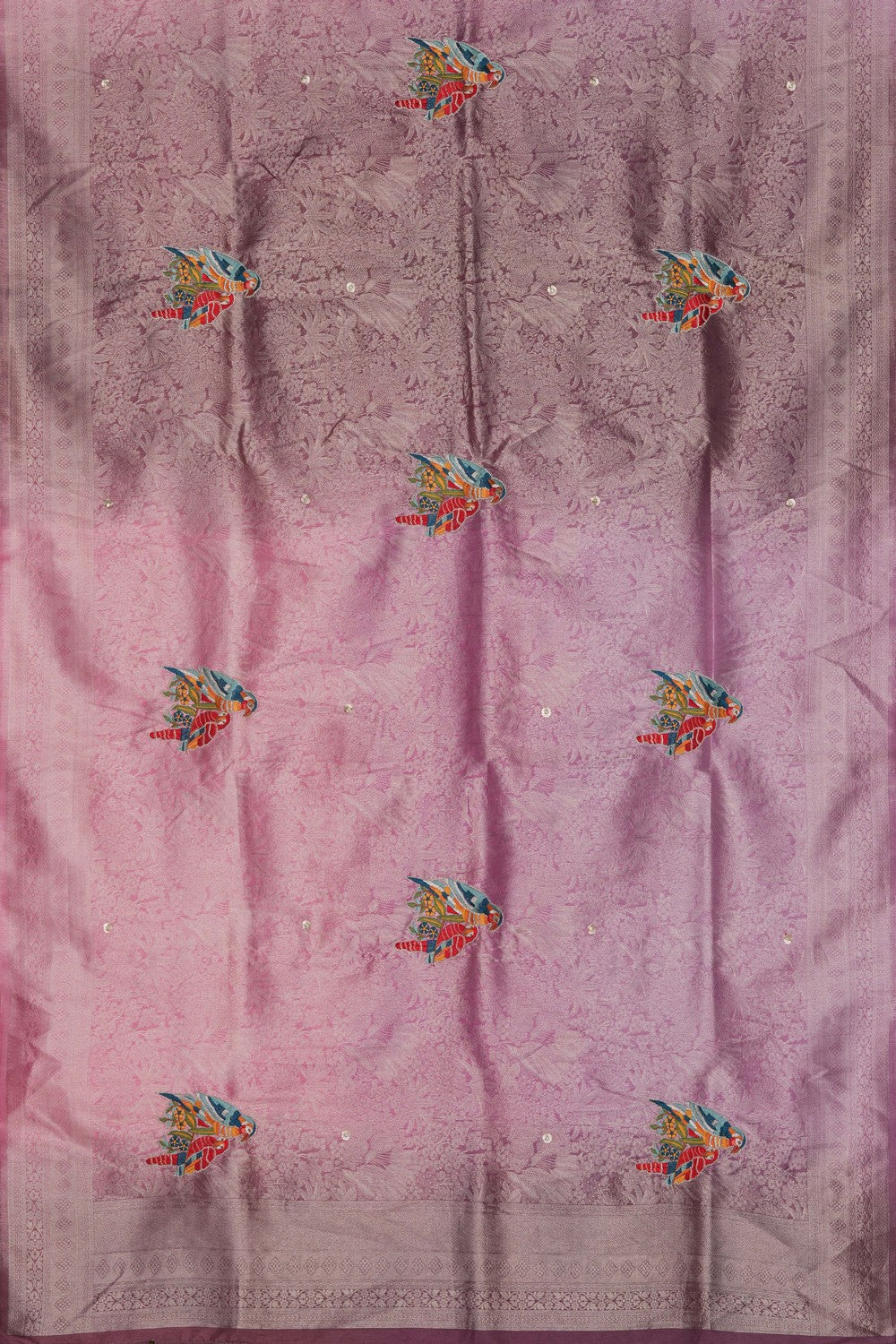 Image of Multi Colour Embroidered Saree