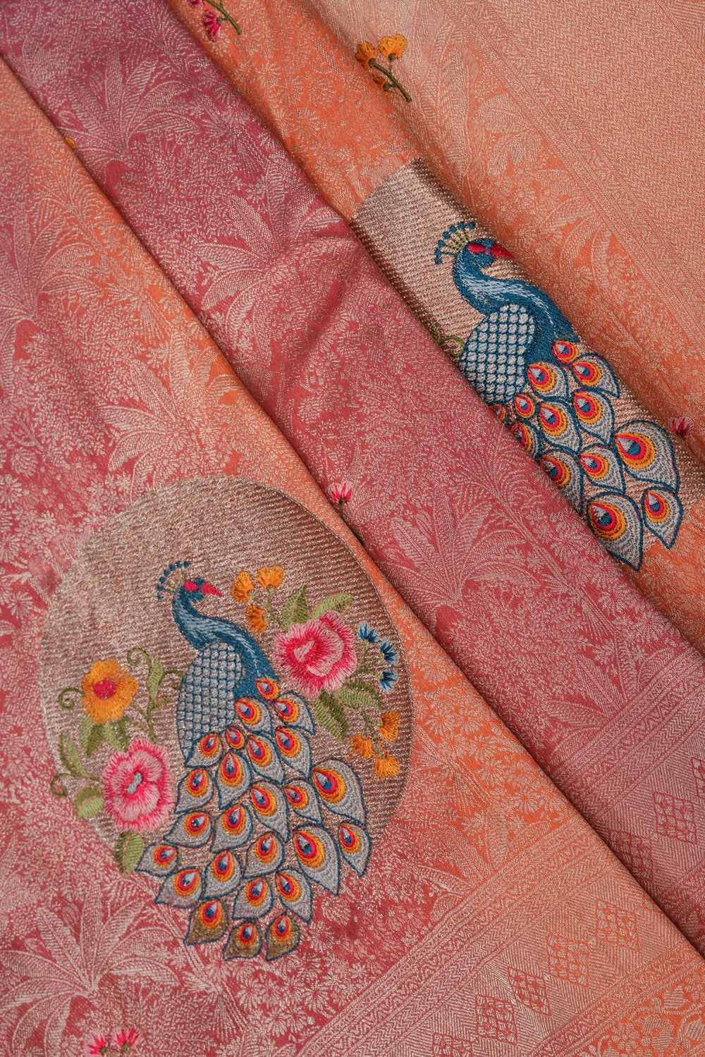 Image of Multi Colour Embroidered Saree