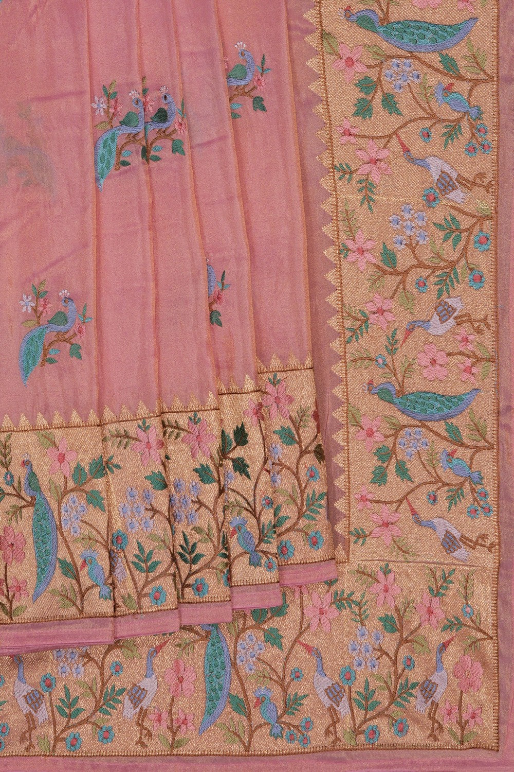 Image of A Pink Embroidered Saree