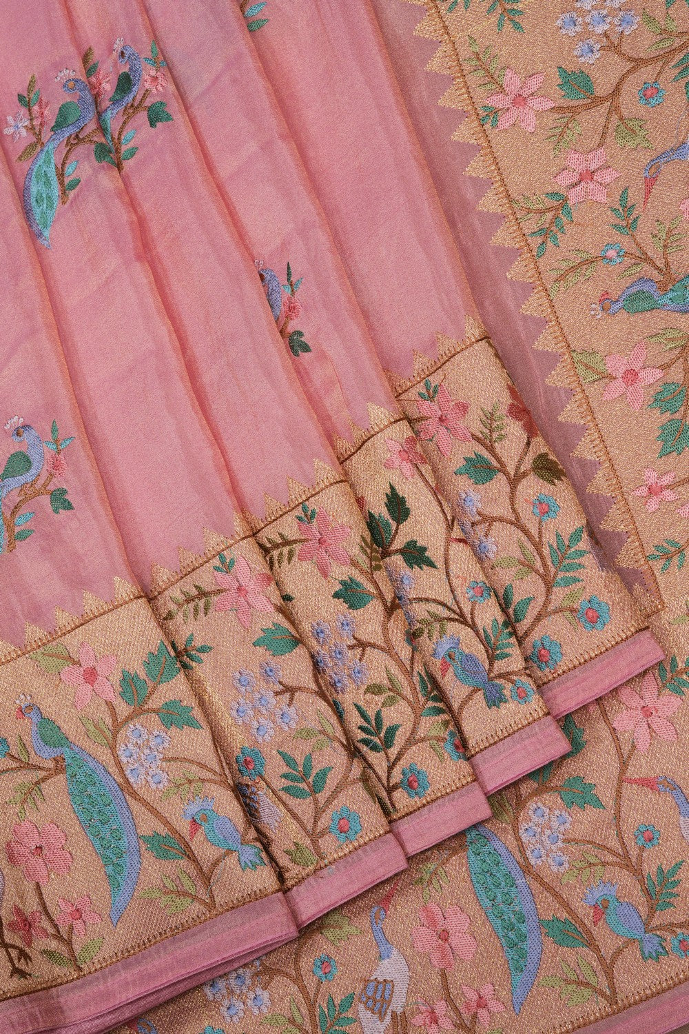 Image of A Pink Embroidered Saree